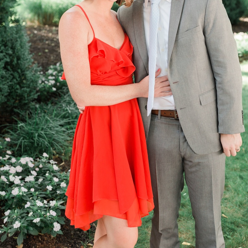 Ark & co. Red lace up back cocktail dress